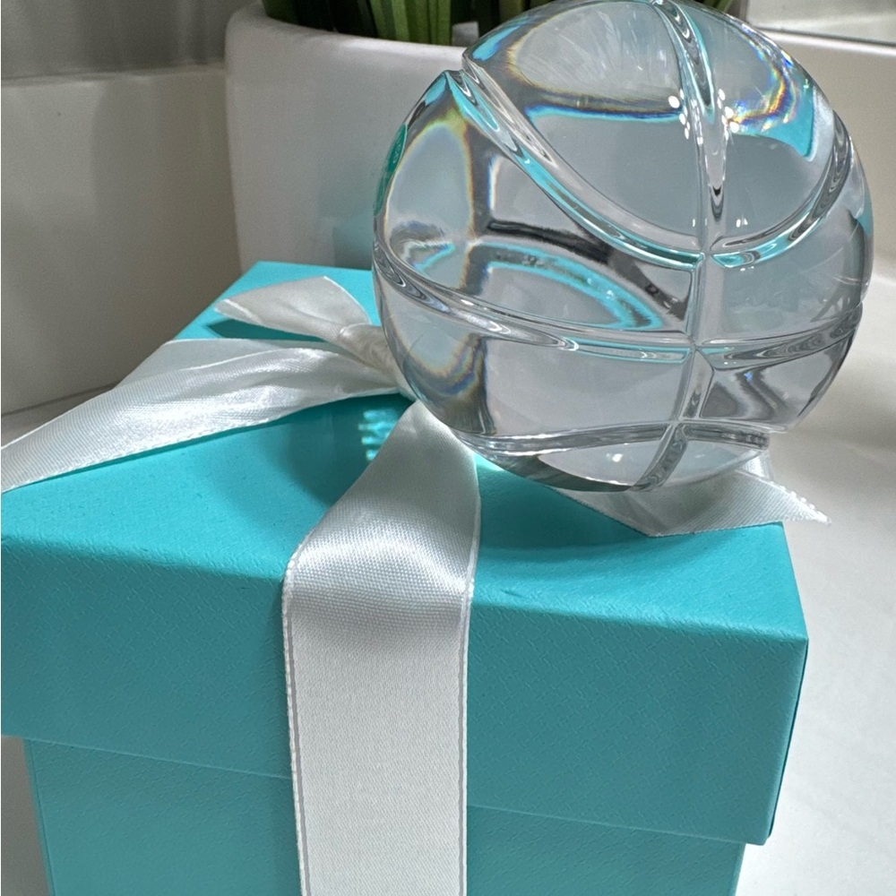 Tiffany & Co. Crystal Glass Basketball Paperweight